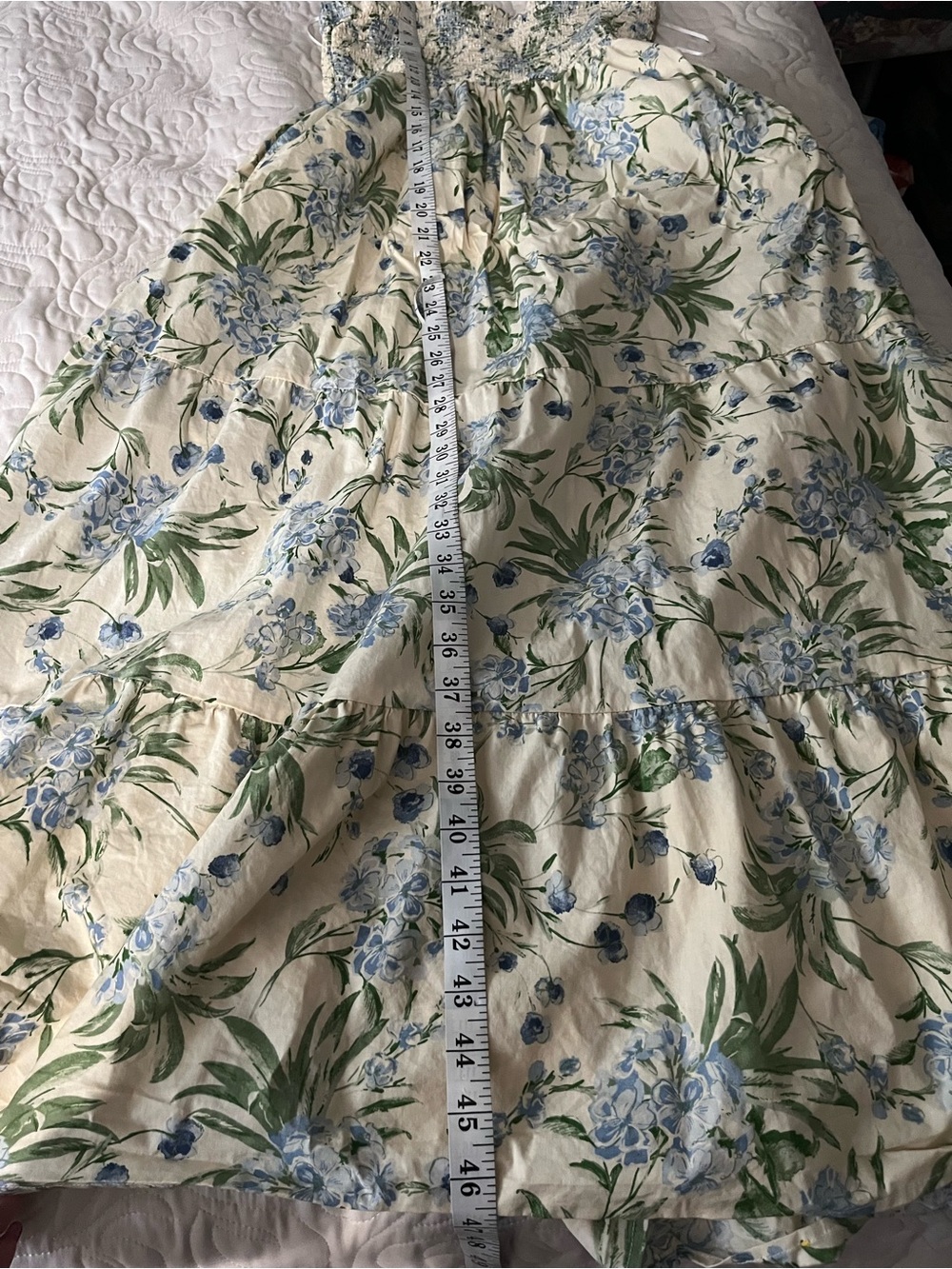 Joie Floral Smocked Sundress in Pale Yellow and Green Size Large - Picture 4 of 4